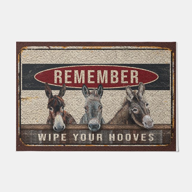 Tapete Remember Wipe Your Hooves Rug, Animal  (Frente)