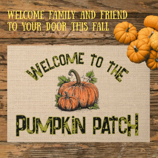 Tapete Remendo de Abóbora Outono Halloween Falso Burlap