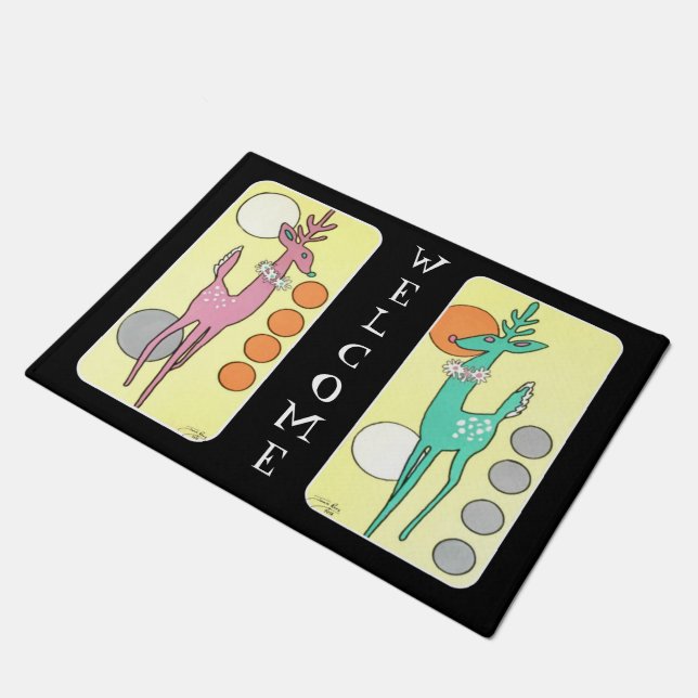 Tapete Rena abstrata moderna do Natal do meio século (Inclinado)