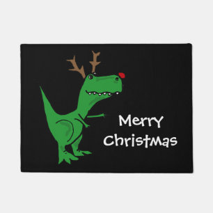 Tapete Rena engraçada do Natal do dinossauro de T-Rex