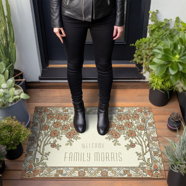 Tapete Rennie Mackintosh Tree & Floral Burnt Orange (Criador carregado)