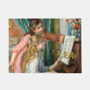 Tapete Renoir Duas Meninas ao Piano Impressão Música Arte