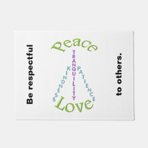 Tapete Respeitante paz amor bondade Doormat