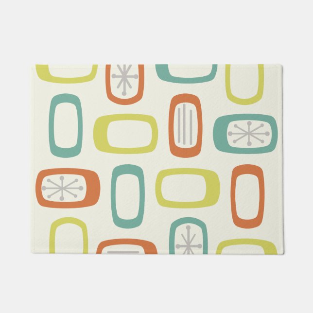 Tapete Retângulos Arredondados MCM do Meio-Século (Frente)
