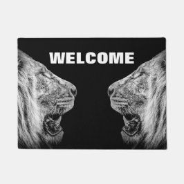 Tapete Retratos do Leão em Boas-vindas a Preto