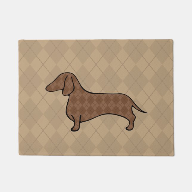 Tapete Retro Argyle Dachshund Doormat (Frente)