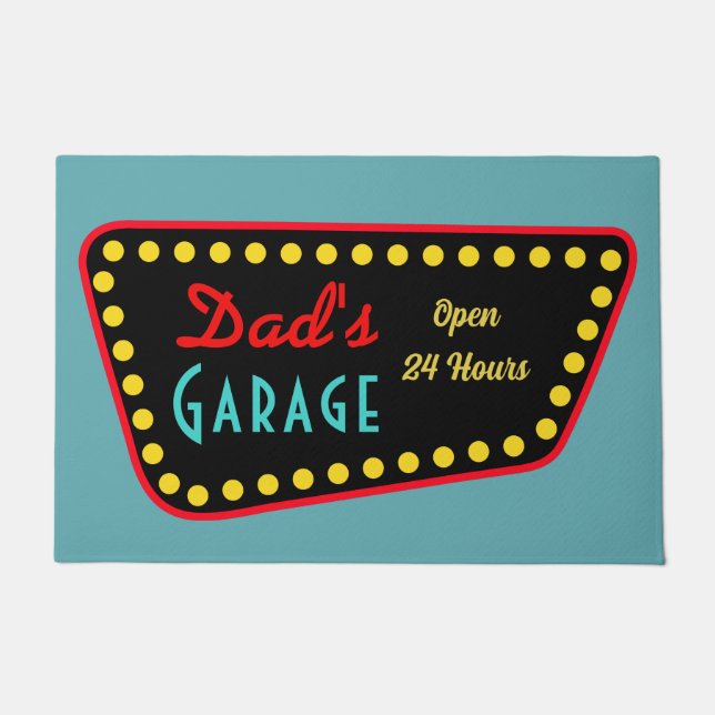 Tapete Retro Dad's Garage Sign Doormat  (Frente)