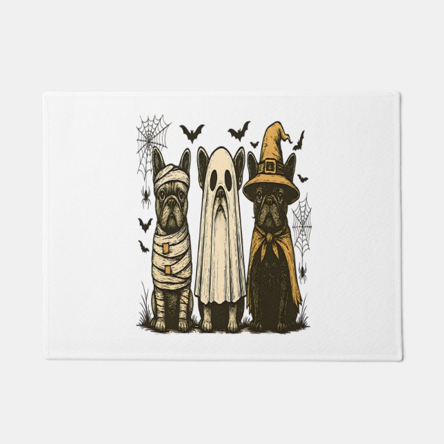 Tapete Retro Halloween Ghost French Bulldog Gothic Png (Frente)