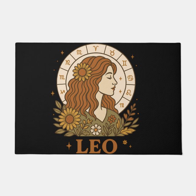 Tapete Retro Leo Zodiac Boho Floral Astrology (Frente)