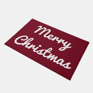 Tapete Retro Red Merry Christmas Bem-vindo Rug Doormat