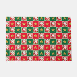 Tapete Retro Santa Claus Tartan Xadrez Natal