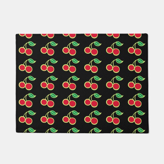 Tapete Retro Vintage Cherry Doormat Rug (Frente)