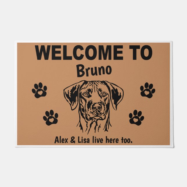Tapete Rhodesian Ridgeback Welcome Personalized Custom  (Frente)