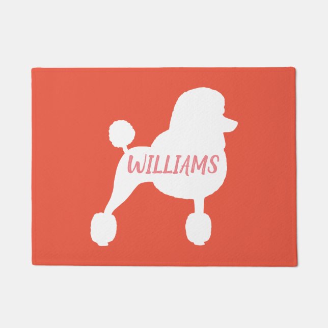 Tapete Rico White Standard Poodle Dog Silhouette Personal (Frente)