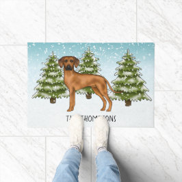 Tapete Ridgeback da Rodésia com Nome Floresta de Inverno