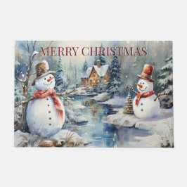 Tapete Rio Woods do Snowmen Log Cabin