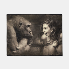 Tapete Riso do gorila do fazer da mulher