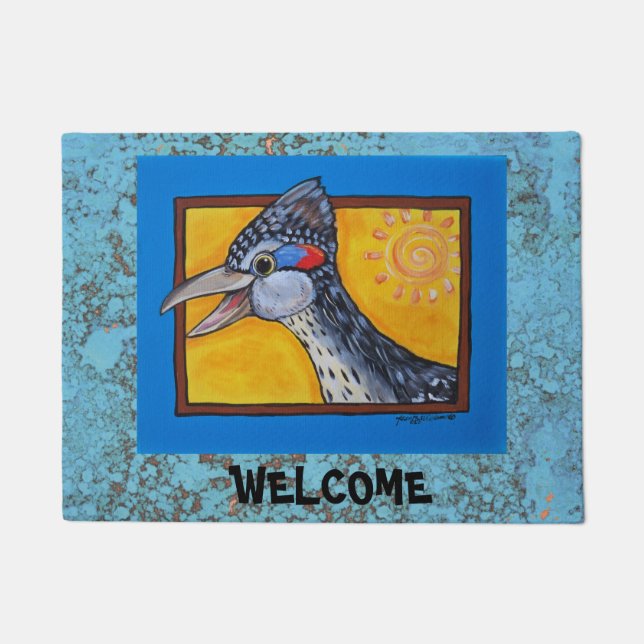 Tapete Roadrunner Welcome Door Mat Southwest Personalizad (Frente)