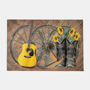 Tapete Roda Ocidental Guitar Guitarra Botas de Girassol