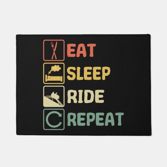 Tapete Roller coaster Eat Sleep Ride Repeat Retro Funny (Frente)