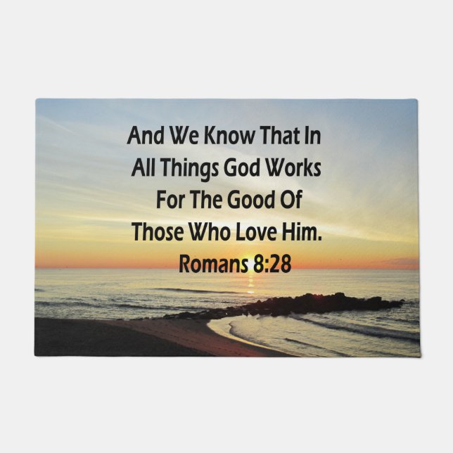 TAPETE ROMANOS SUNRISE 8:28 SCRIPTURE VERSE (Frente)