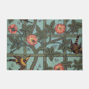 Tapete Rosa de subida e Pássaro pequeno, William Morris