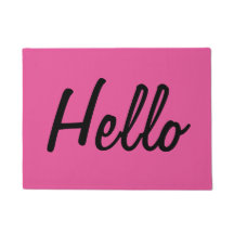 Rosa quente - olá! Doormat