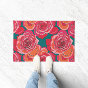 Tapete Rosas Abstratas Em Tons De Rosa Vermelho E Laranja