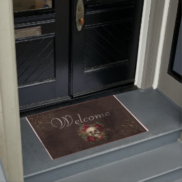 Tapete Rosas & boa vinda afligida gótico do crânio