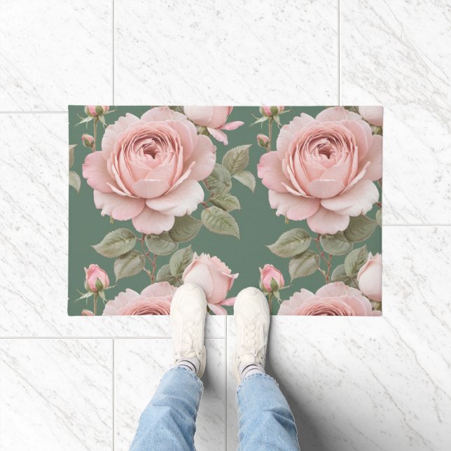 Tapete Rosas Inglesas Clássicas em Rosa Cor-de-Rosa  (Interior)