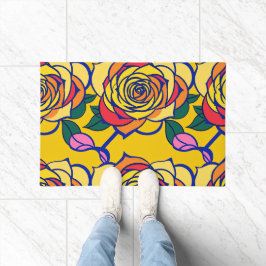 Tapete Rosas Multicoloridas em um Estilo Pop Art