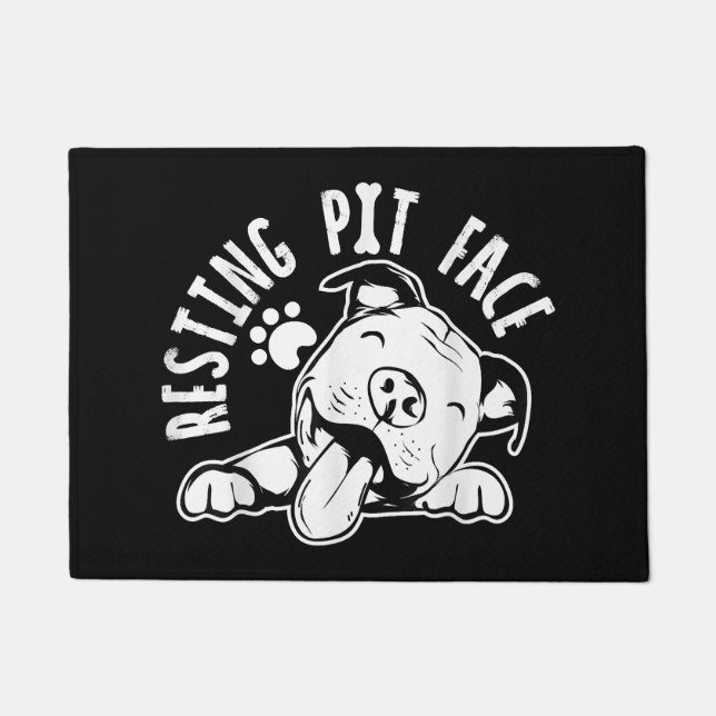 Tapete Rosto de Pit em Repouso Roupa de Meme de Pitbull d (Frente)