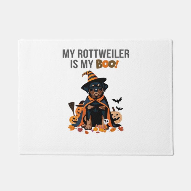 Tapete Rottweiler Halloween Figurume Meu Rottweiler é Meu (Frente)