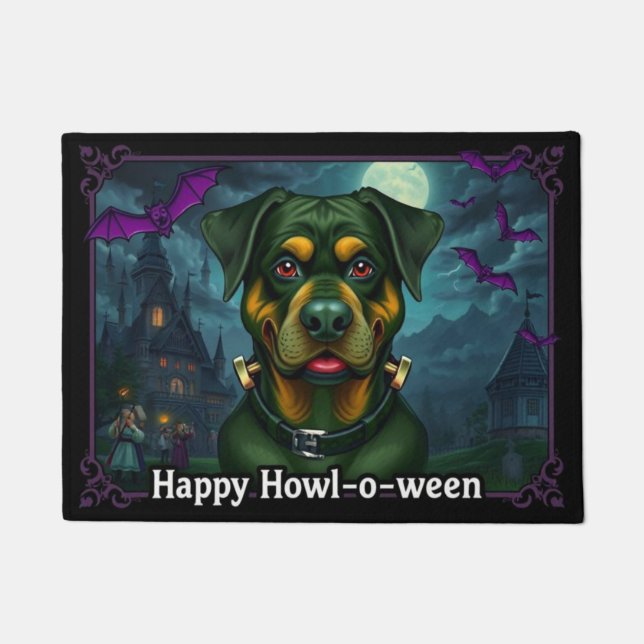 Tapete Rottweilerstein Feliz Dia das Bruxas (Frente)