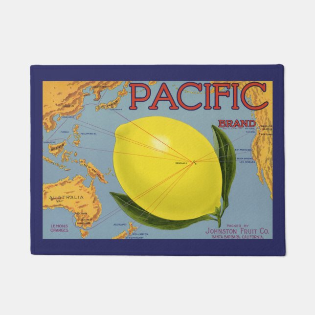 Tapete Rótulo de Caixa de Frutas Antigas (Frente)