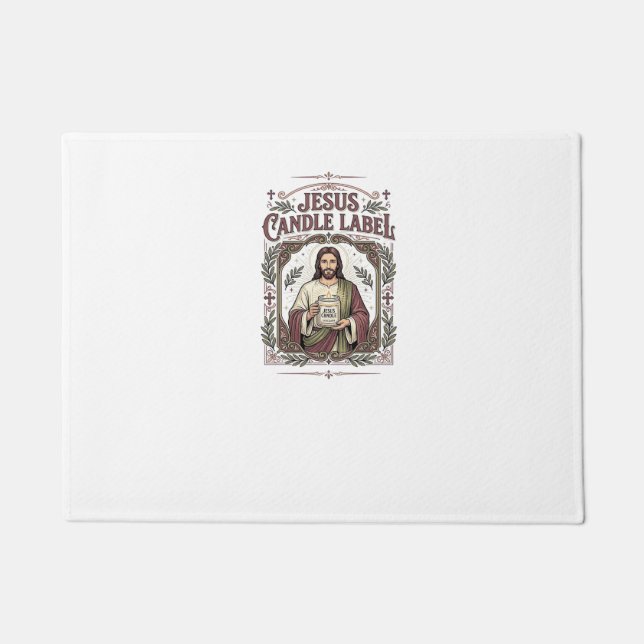 Tapete Rótulo de Vela Jesus Vela Jesus Fé Cristã Vi (Frente)