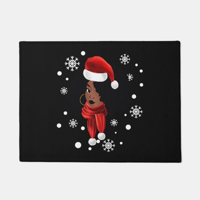 Tapete Roupa de Papai noel de Natal para  africano negro (Frente)