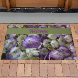 Tapete Roxo e Creme Hydrangea Botânica Bem-vindos