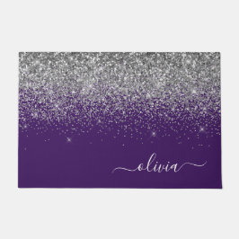 Tapete Roxo Silver Glitter Girly Monographic Nome