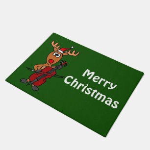 Tapete Rudolph engraçado que joga o Doormat do Natal do