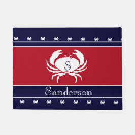 Tapete Rug de caranguejo preto branco-vermelho monograma