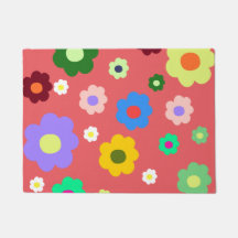 Rug De Entrada Floral Da Vintagem Da Flor Do Prima