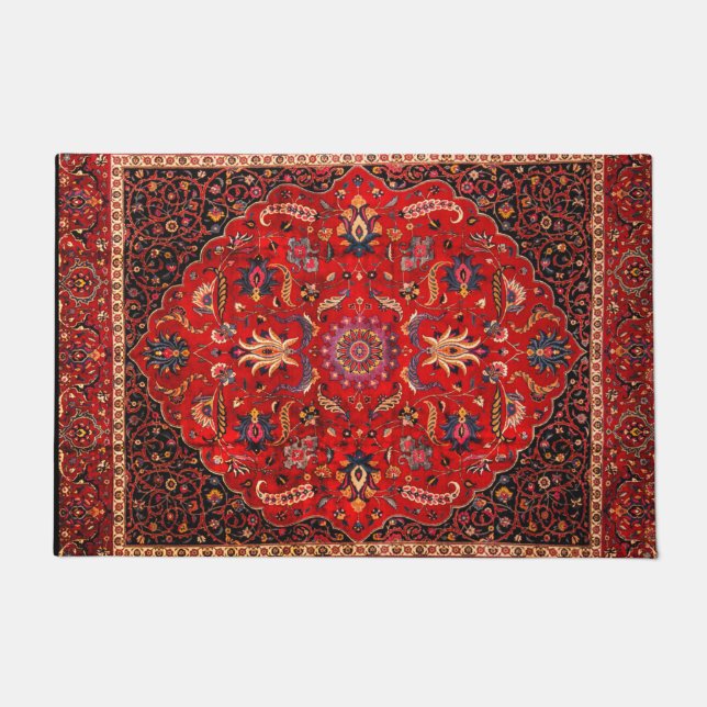 Tapete Rug Persa Vermelho de Mashhad (Frente)