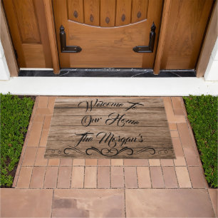 Tapete Rustic Barn Wood Foto: Grande Matriz de Boas-vinda