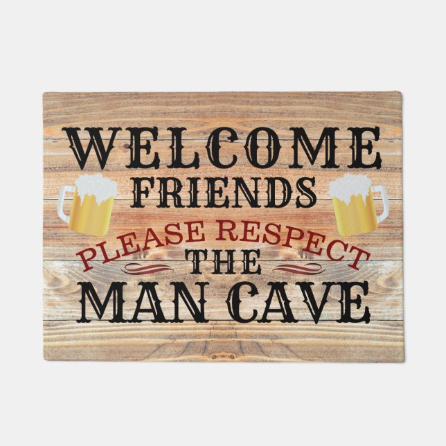 Tapete RUSTIC Barn Wood Funny BEER MAN CAVE | Bem-vindo (Frente)