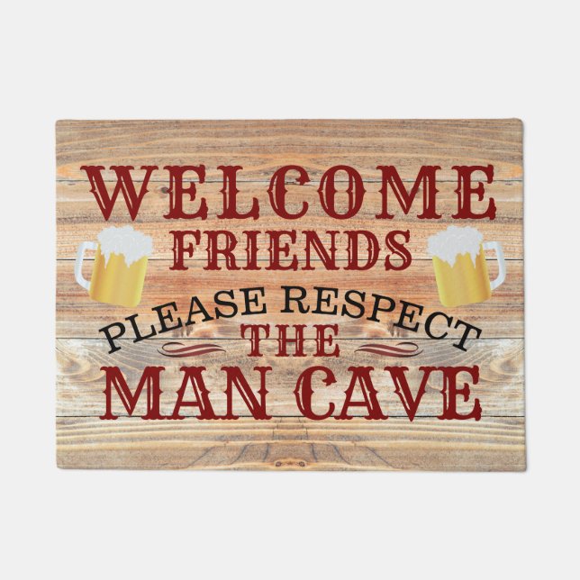 Tapete RUSTIC Barn Wood Funny BEER MAN CAVE | Bem-vindo (Frente)