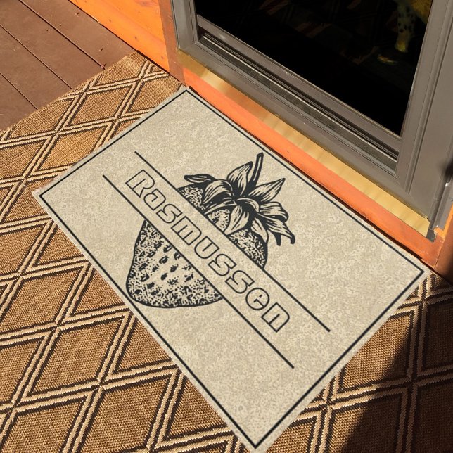 Tapete Rustic Brown Black Strawberry Nome Personalizado B (Criador carregado)