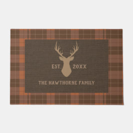 Tapete Rustic Brown Tartan - Nome Personalizado da Famíli