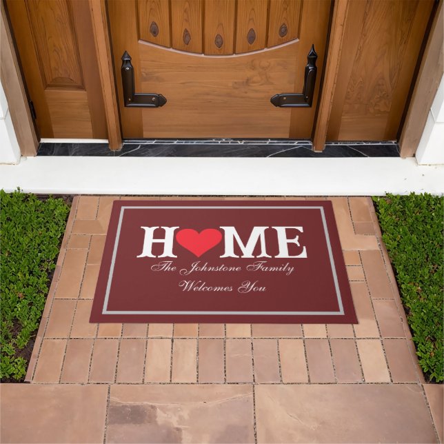 Tapete Rustic Burguny Name Legal Love Our Home Outdoor (Ar livre)