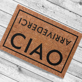 Tapete Rustic Coir Black Ciao Arrivederci italiano Bem-vi